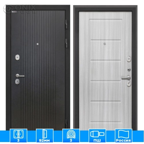 Входная дверь Сицилия Remix Лофт черный ФЛ-39 Сандал белый