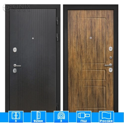 Входная дверь Сицилия Remix Лофт черный ФЛ-638М Дуб Американский