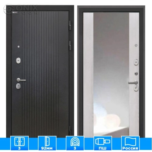 Входная дверь Сицилия Remix Лофт черный ФЛЗ-516 сосна белая