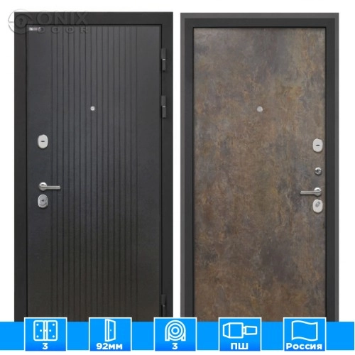 Входная дверь Сицилия Remix Лофт черный Гранж