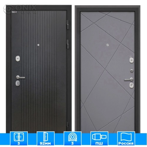 Входная дверь Сицилия Remix Лофт черный Лучи-М графит