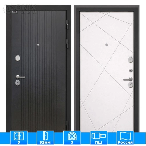 Входная дверь Сицилия Remix Лофт черный Лучи-М милк