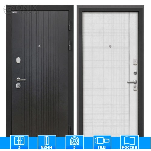 Входная дверь Сицилия Remix Лофт черный В-07 Лофт белый