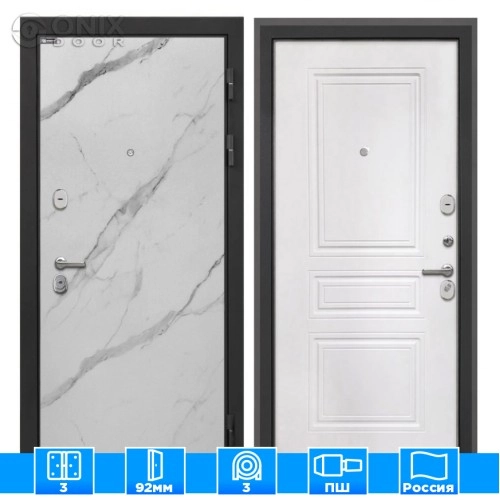Входная дверь Сицилия Remix Мрамор арктик ФЛ-243-м белая матовая