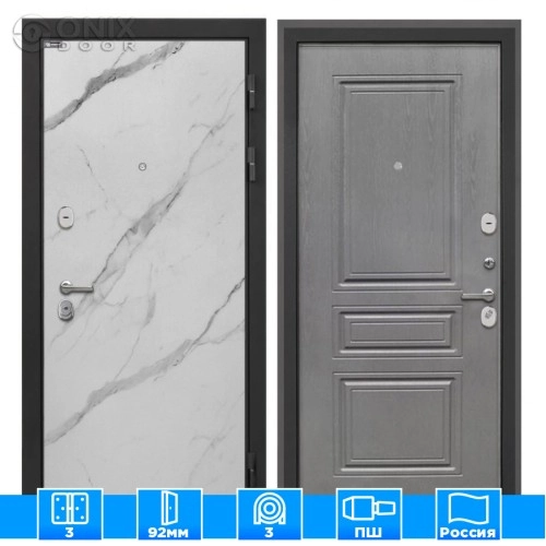 Входная дверь Сицилия Remix Мрамор арктик ФЛ-243-м Графит вуд дуб