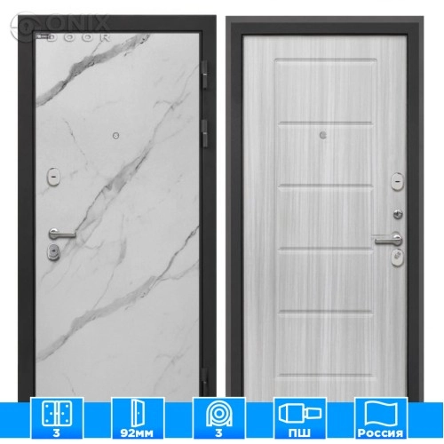 Входная дверь Сицилия Remix Мрамор арктик ФЛ-39 Сандал белый