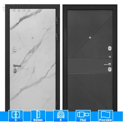 Входная дверь Сицилия Remix Мрамор арктик ФЛ-613 черный крашеный