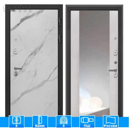 Входная дверь Сицилия Remix Мрамор арктик ФЛЗ-516 сосна белая