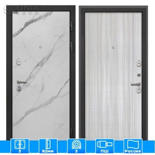 Входная дверь Сицилия Remix Мрамор арктик В-07 Сандал белый