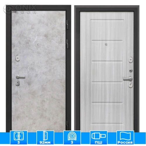 Входная дверь Сицилия Remix Мрамор светлый ФЛ-39 Сандал белый