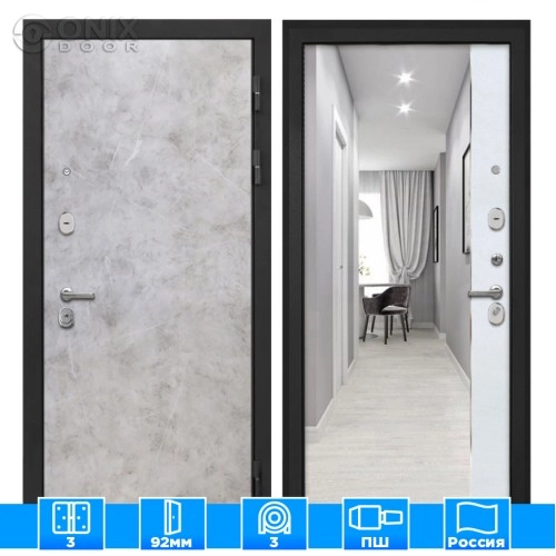Входная дверь Сицилия Remix Мрамор светлый ФЛЗ-305 Лофт белый