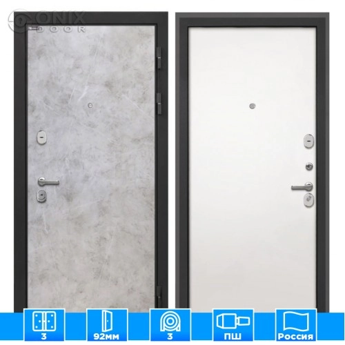 Входная дверь Сицилия Remix Мрамор светлый Гладкая панель Силк Сноу