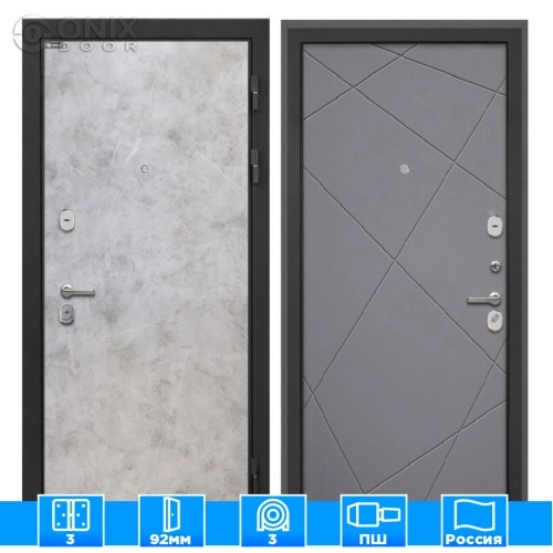 Входная дверь Сицилия Remix Мрамор светлый Лучи-М графит