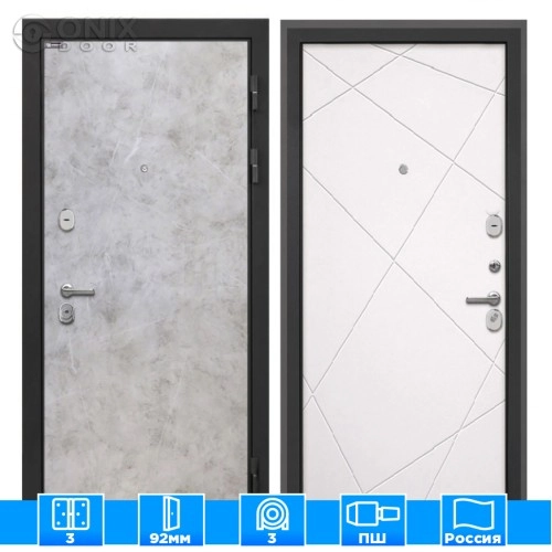 Входная дверь Сицилия Remix Мрамор светлый Лучи-М милк