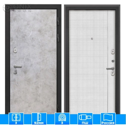 Входная дверь Сицилия Remix Мрамор светлый В-07 Лофт белый