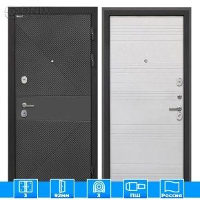 Входная дверь Сицилия Remix ФЛ-613 черный крашеный ФЛ-316 белый ясень