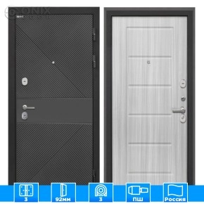 Входная дверь Сицилия Remix ФЛ-613 черный крашеный ФЛ-39 Сандал белый