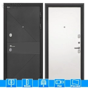 Входная дверь Сицилия Remix ФЛ-613 черный крашеный Гладкая панель Силк Сноу