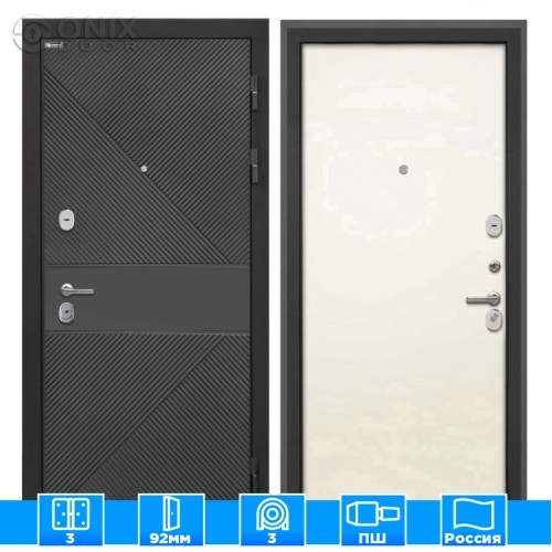 Входная дверь Сицилия Remix ФЛ-613 черный крашеный Гладкая панель Силк жасмин