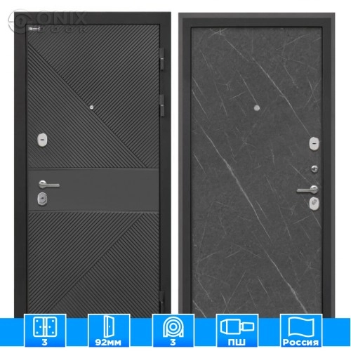 Входная дверь Сицилия Remix ФЛ-613 черный крашеный Лава