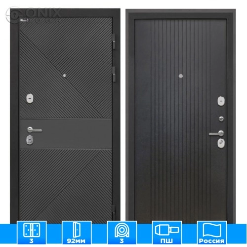 Входная дверь Сицилия Remix ФЛ-613 черный крашеный Лофт черный