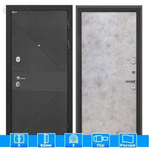 Входная дверь Сицилия Remix ФЛ-613 черный крашеный Мрамор светлый