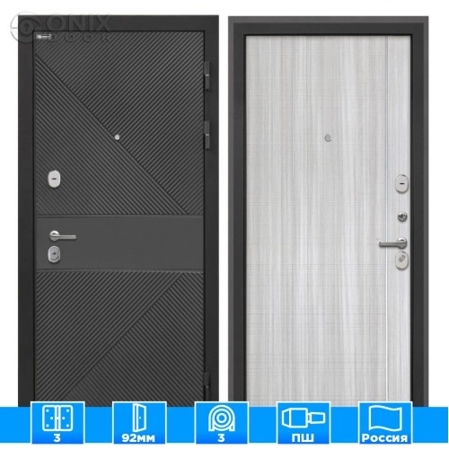 Входная дверь Сицилия Remix ФЛ-613 черный крашеный В-07 Сандал белый