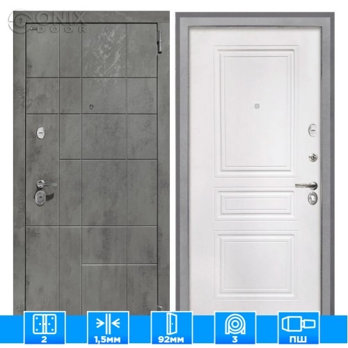 Входная дверь Спарта NEW грей ФЛ-243-м белая матовая