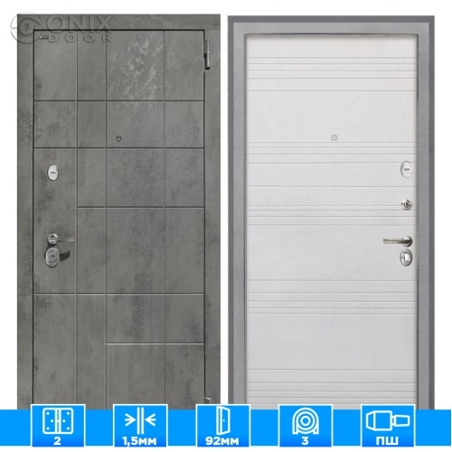 Входная дверь Спарта NEW грей ФЛ-316 белый ясень