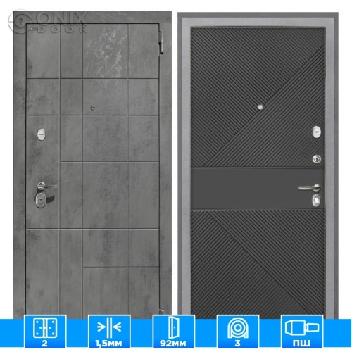 Входная дверь Спарта NEW грей ФЛ 613 черный крашеный