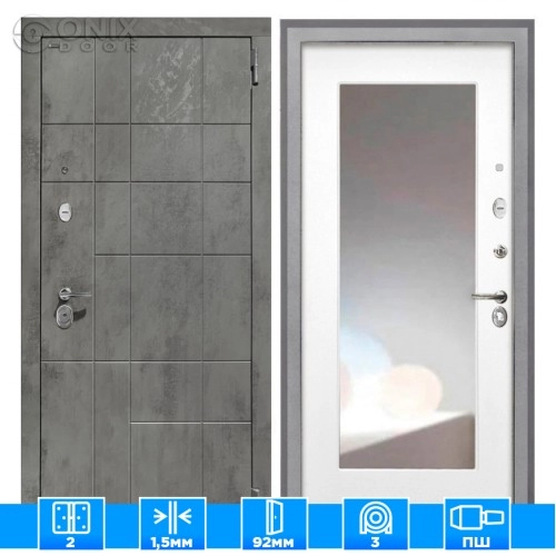 Входная дверь Спарта NEW грей ФЛЗ 120М белая матовая