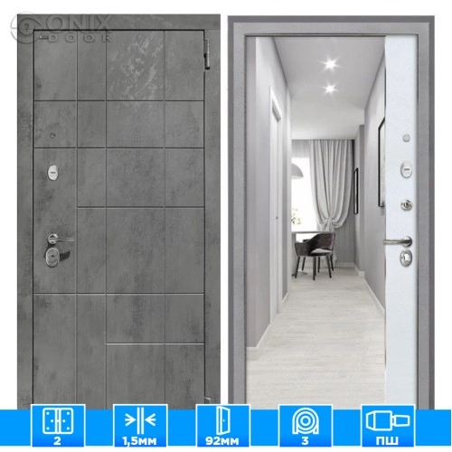 Входная дверь Спарта NEW грей ФЛЗ-305 Лофт белый