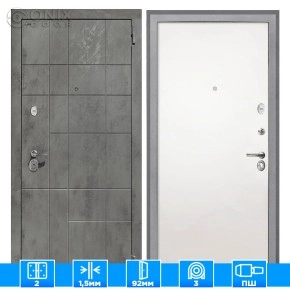 Входная дверь Спарта NEW грей Гладкая панель Силк Сноу
