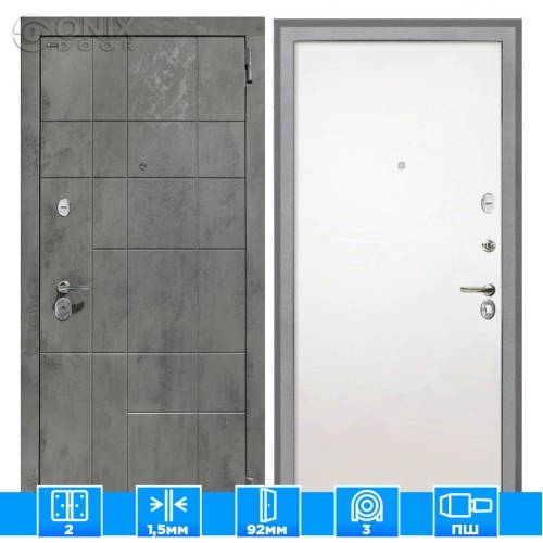 Входная дверь Спарта NEW грей Гладкая панель Силк Сноу