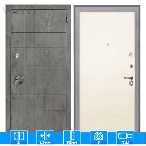 Входная дверь Спарта NEW грей Гладкая панель Силк жасмин