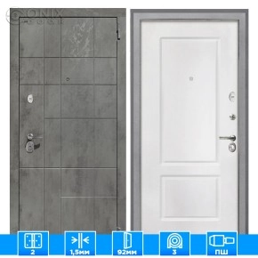 Входная дверь Спарта NEW грей КВ-2 белая матовая