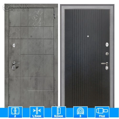 Входная дверь Спарта NEW грей Лофт черный