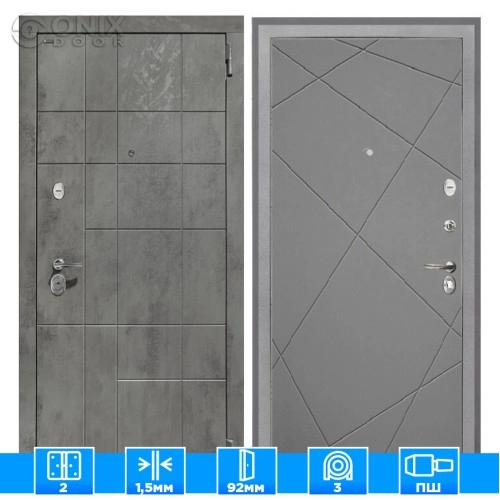 Входная дверь Спарта NEW грей Лучи-Мграфит