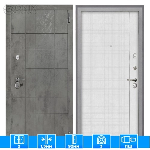 Входная дверь Спарта NEW грей В-07 Лофт белый