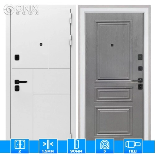 Входная дверь Спарта New White ФЛ-243-м Графит вуд дуб