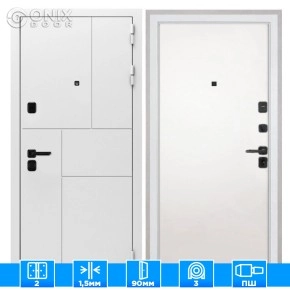 Входная дверь Спарта New White Гладкая панель Силк Сноу