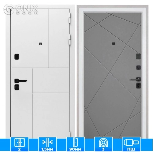 Входная дверь Спарта New White Лучи-Мграфит