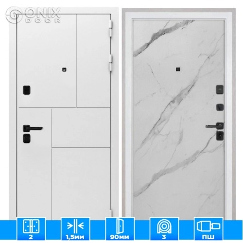 Входная дверь Спарта New White Мрамор арктик