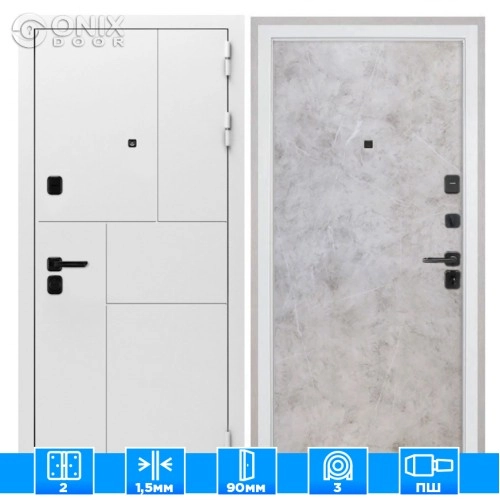 Входная дверь Спарта New White Мрамор светлый