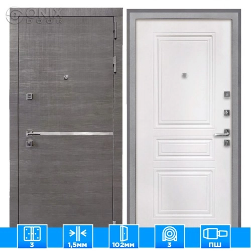 Входная дверь Вектор ФЛ-243-м белая матовая