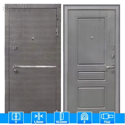 Входная дверь Вектор ФЛ-243-м Графит вуд дуб