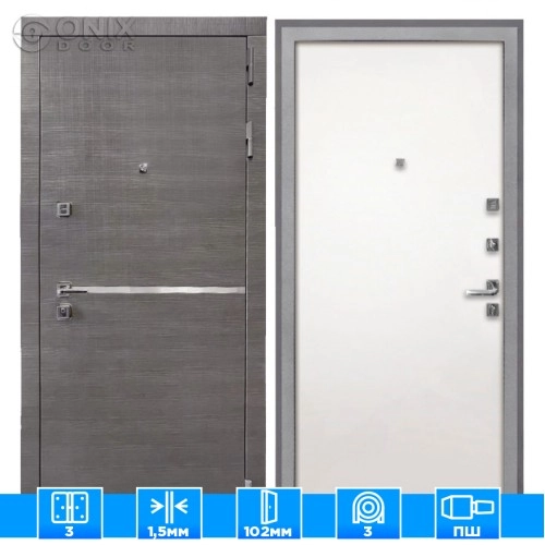 Входная дверь Вектор Гладкая панель Силк Сноу