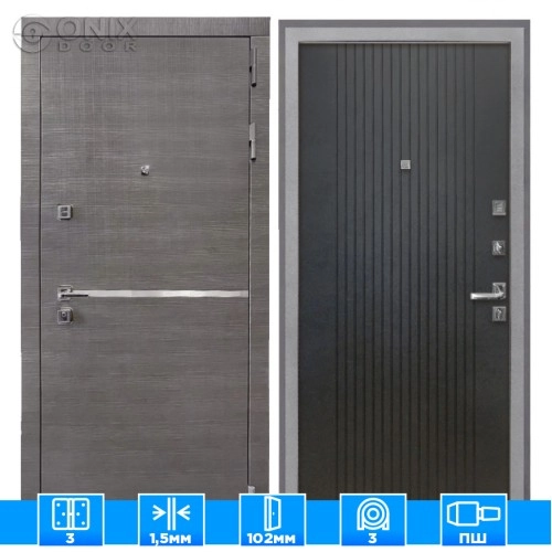 Входная дверь Вектор Лофт черный