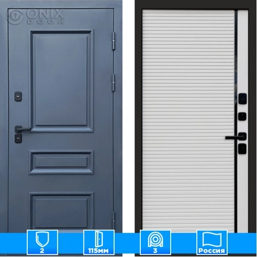 Входная дверь Престиж 125008 муар серый Porte white