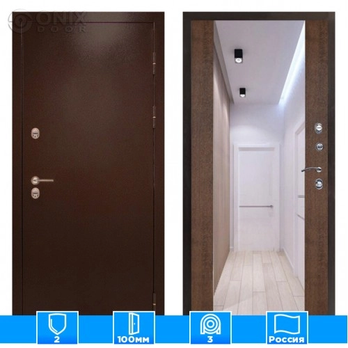 Входная дверь Престиж 125059 Зеркало дуб